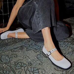 NWOB Free People Rumor Mary Jane White Leather Size 6